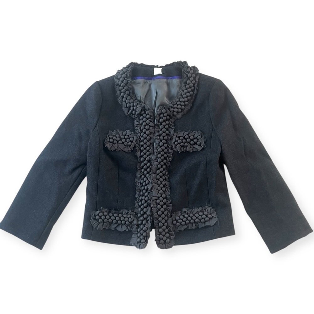 J Crew Women’s Grey 100% Wool Astrid Berry Cropped Jacket Blazer - Picture 4 of 10